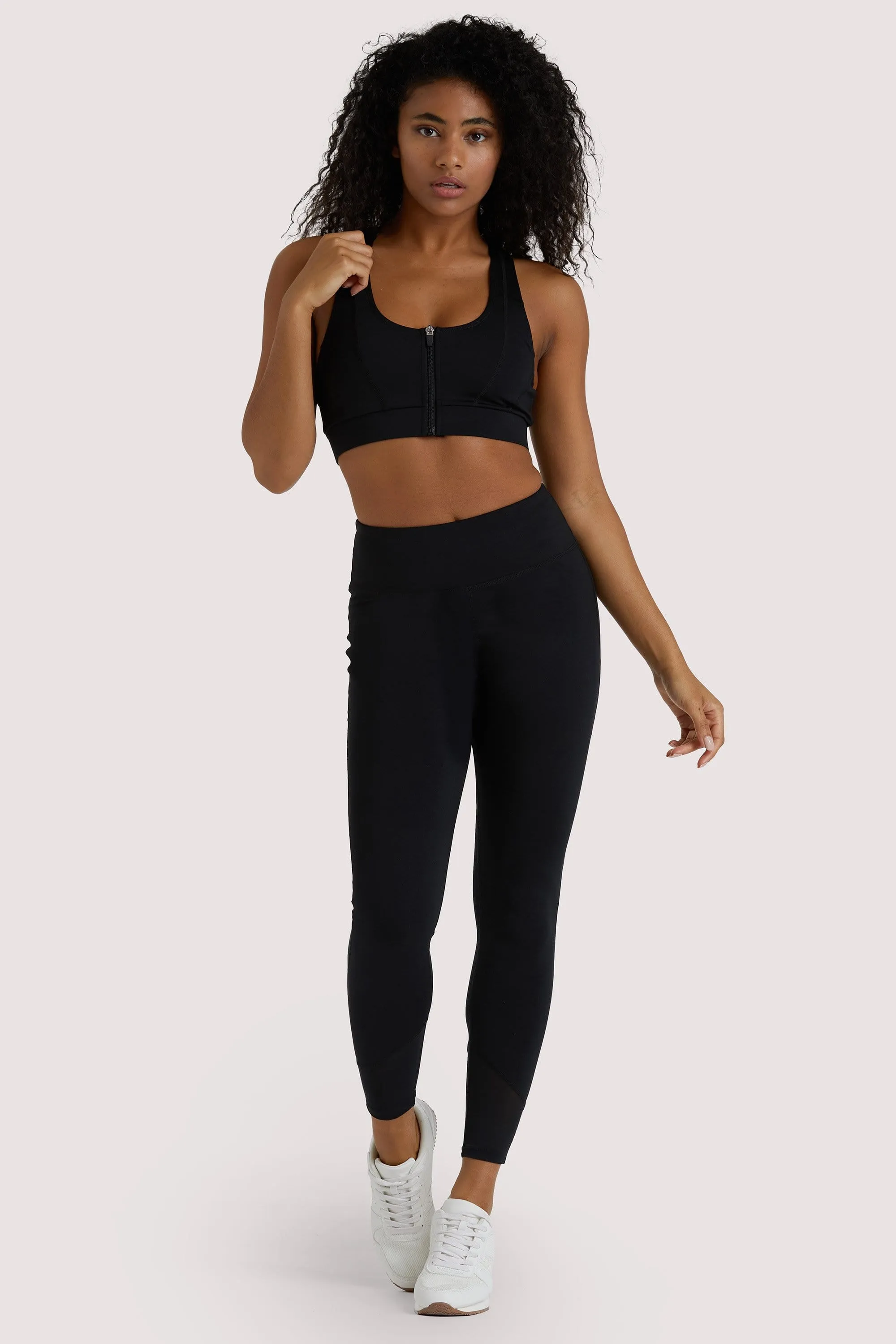 Eco Black Mesh Panel Leggings