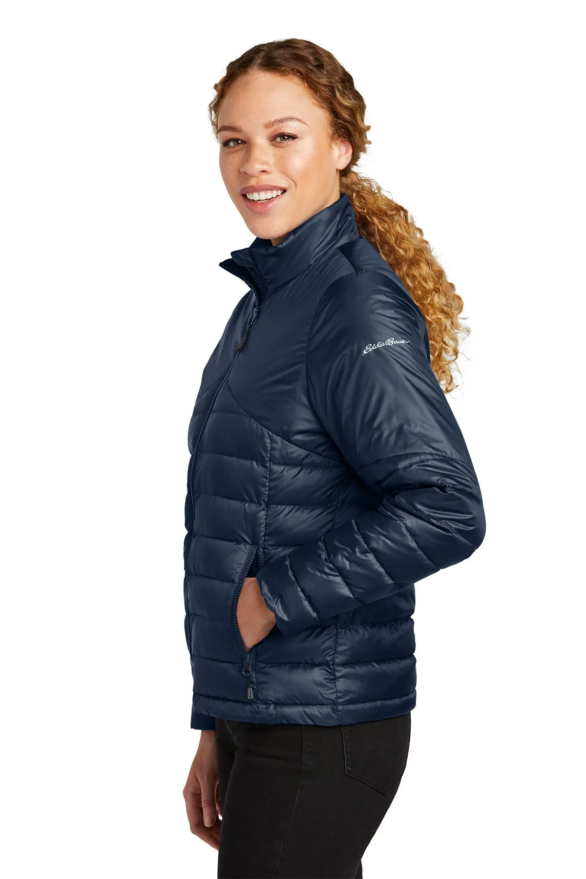 Eddie Bauer Ladies Custom Quilted Jackets, River Blue Navy