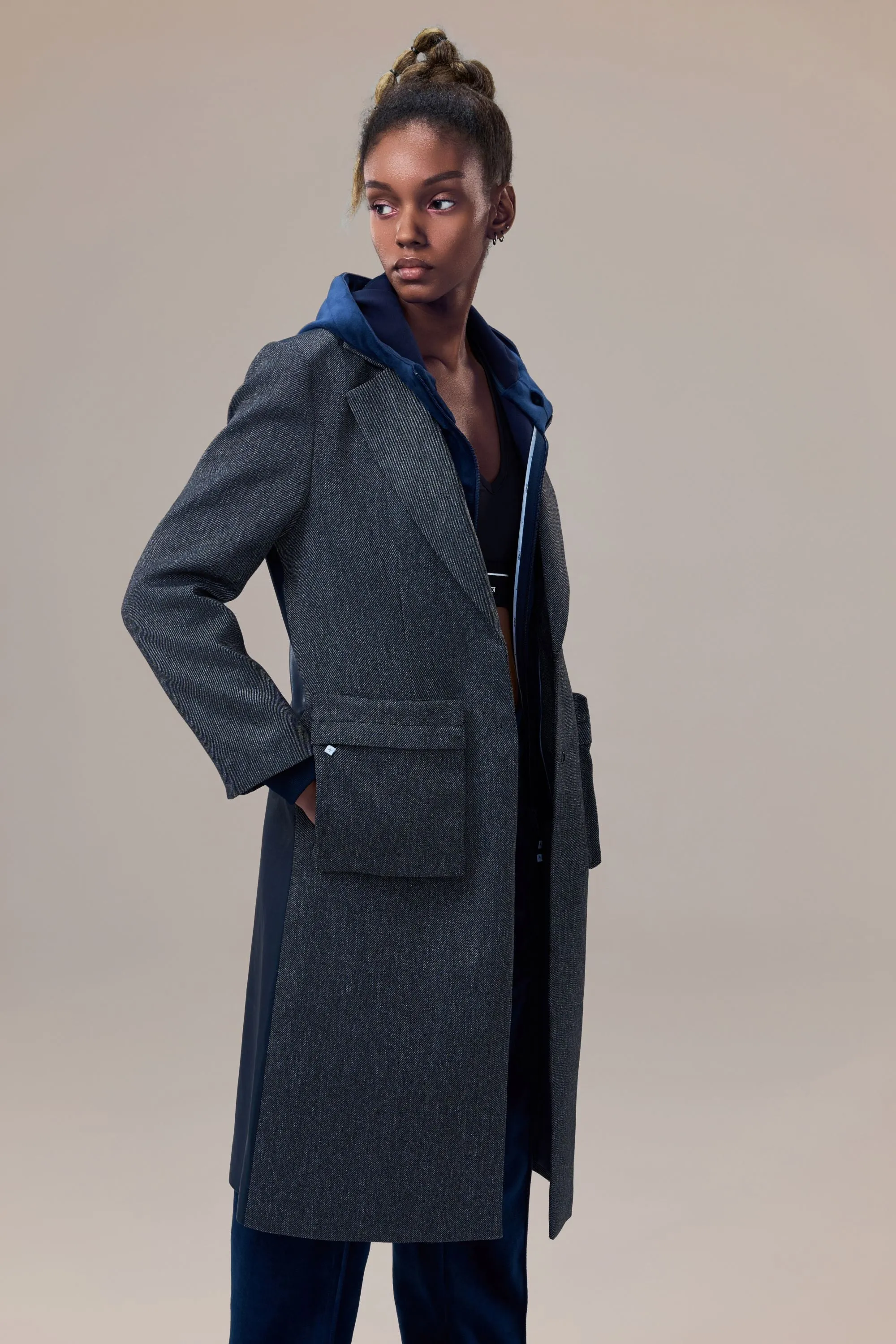 Ember Crease-Free Easy-Care Soft Wool Coat with Oversized Pockets