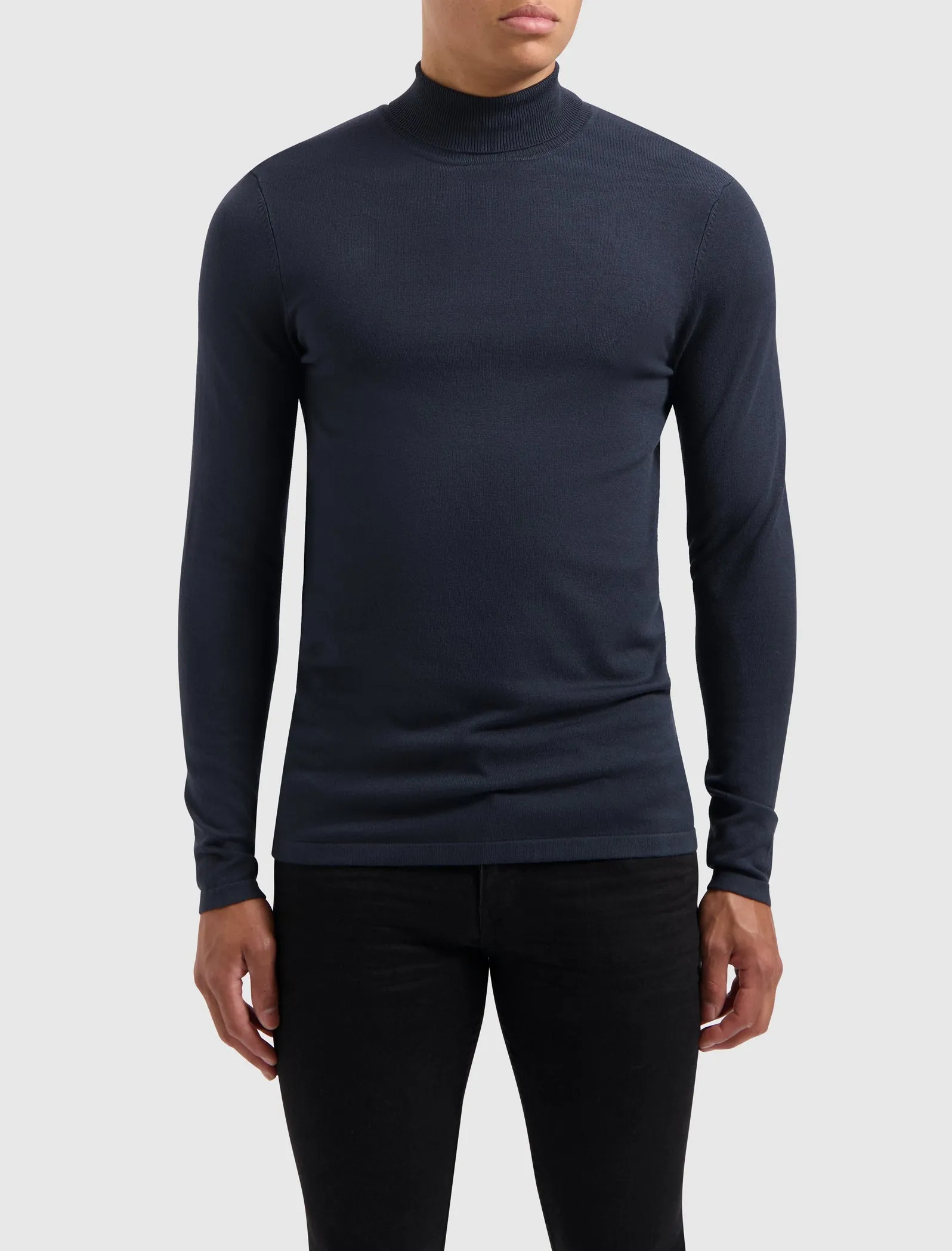 Essential Knitwear Turtleneck Sweater | Navy