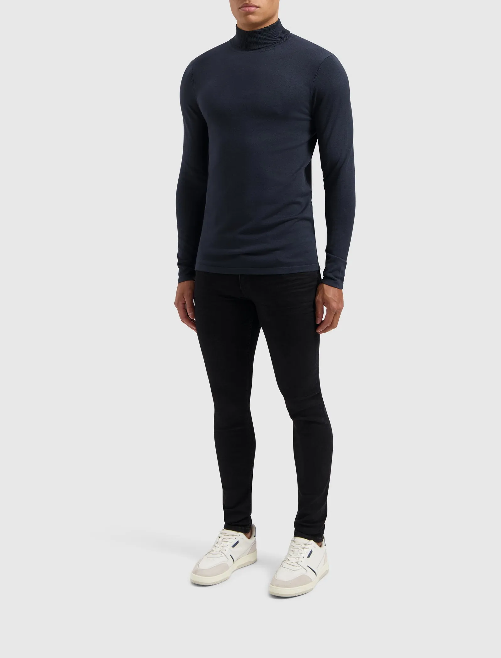 Essential Knitwear Turtleneck Sweater | Navy