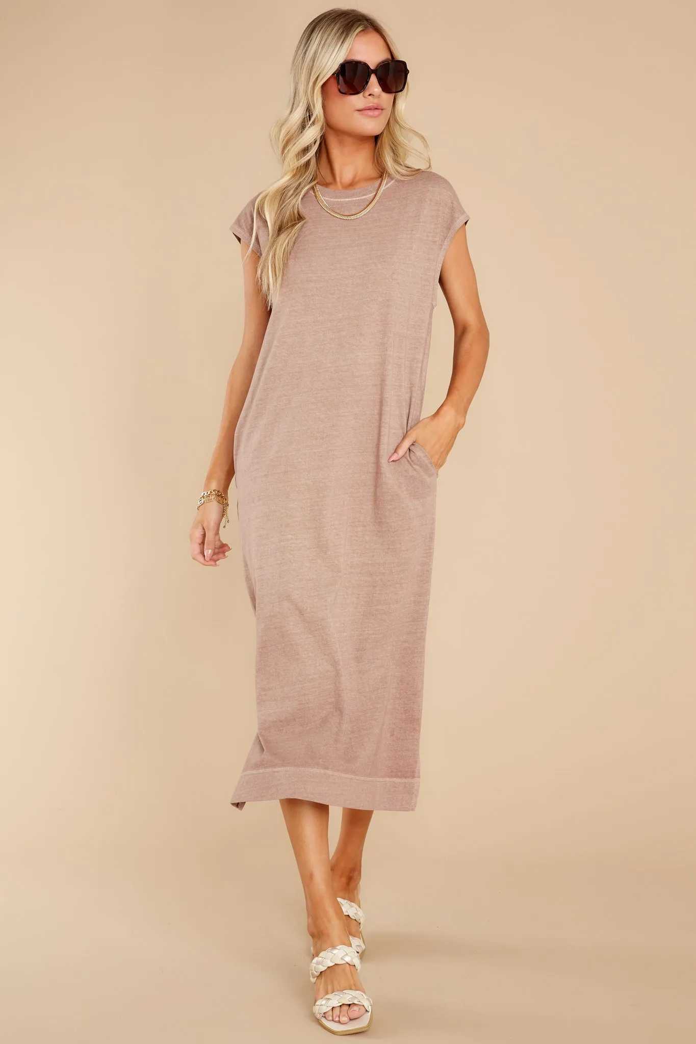 Everything I Wanted Light Mocha Midi Dress