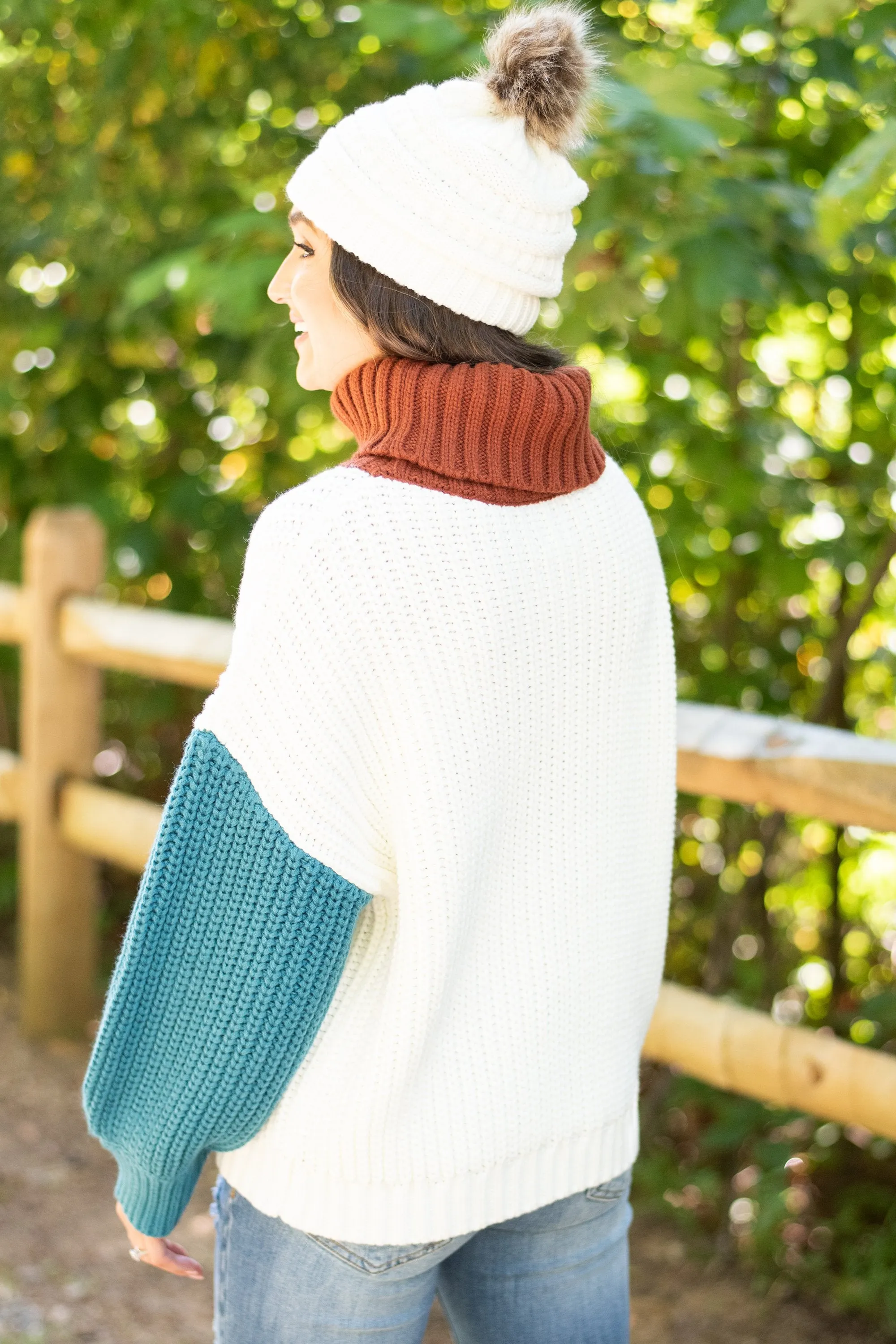 First To Know Ivory White Turtleneck Sweater