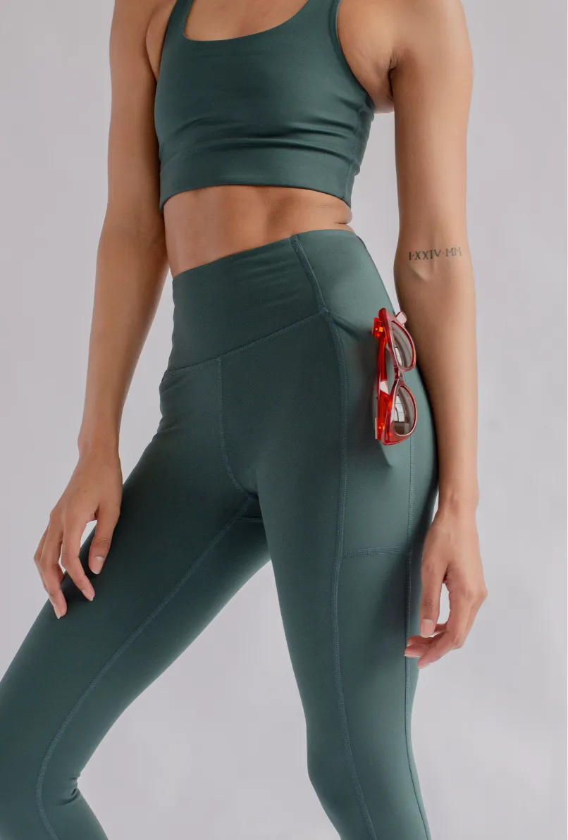 Girlfriend Collective Pocket Leggings High Rise, Long - Moss