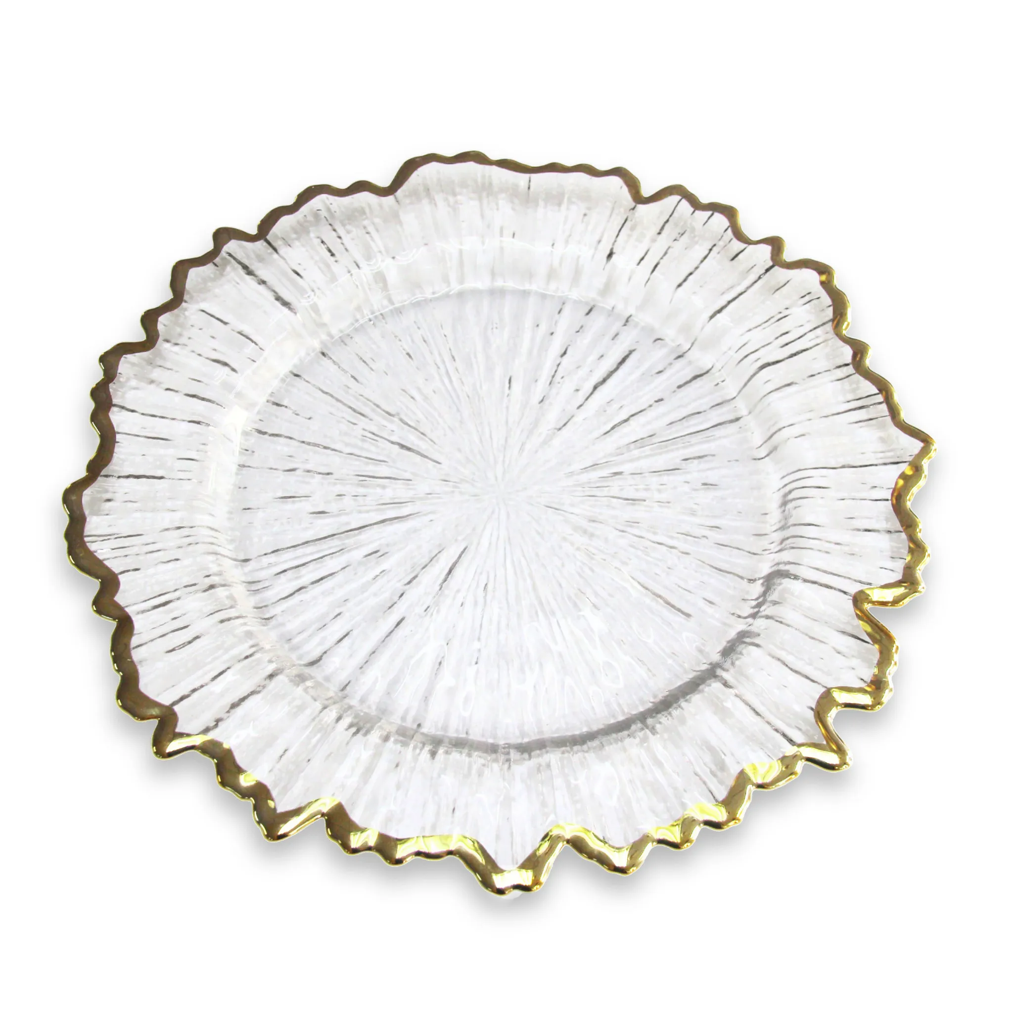 Glass Reef Charger Plate - Gold Trim