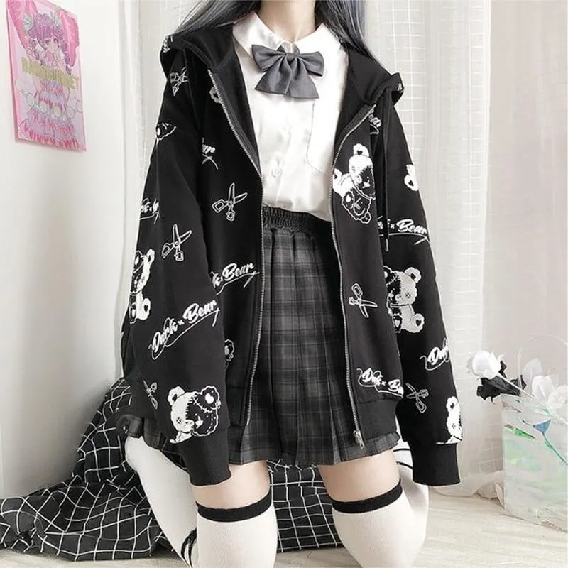 Gothic Korean Zip Up Hoodie