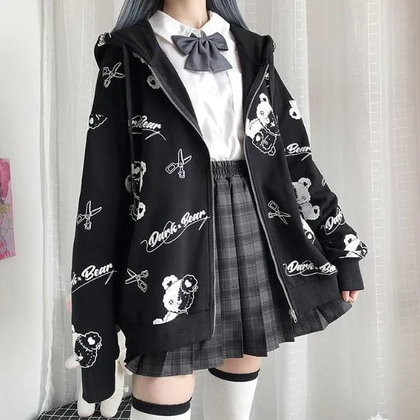 Gothic Korean Zip Up Hoodie