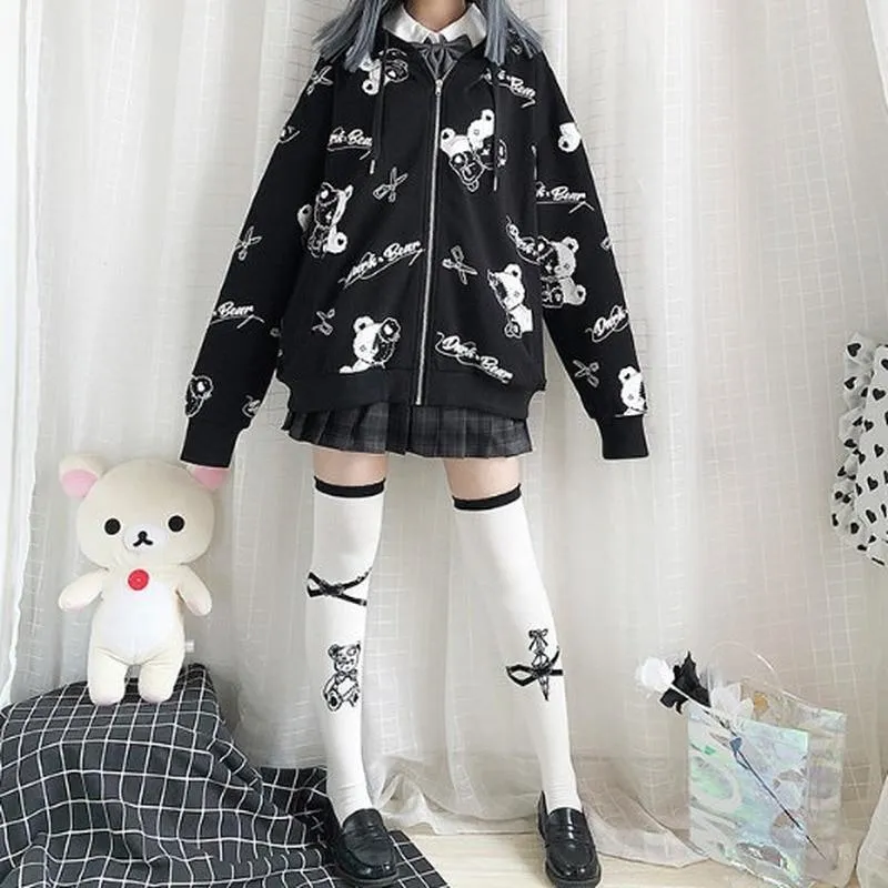 Gothic Korean Zip Up Hoodie