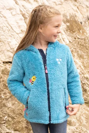 Gracie Sherpa Fleece - Bright Teal Bee