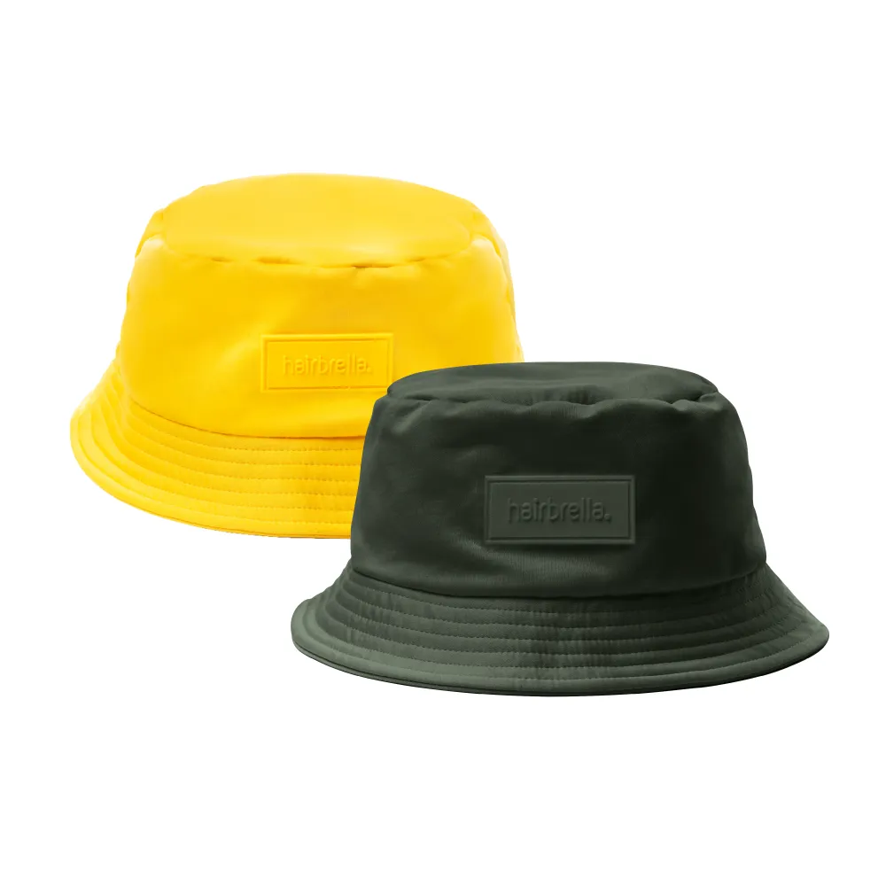 Hairbrella Unisex Satin-Lined Bucket Hat Bundle (2)