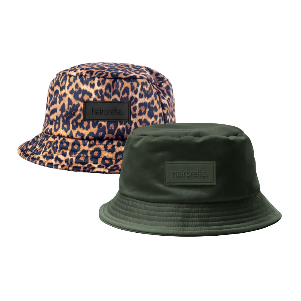 Hairbrella Unisex Satin-Lined Bucket Hat Bundle (2)