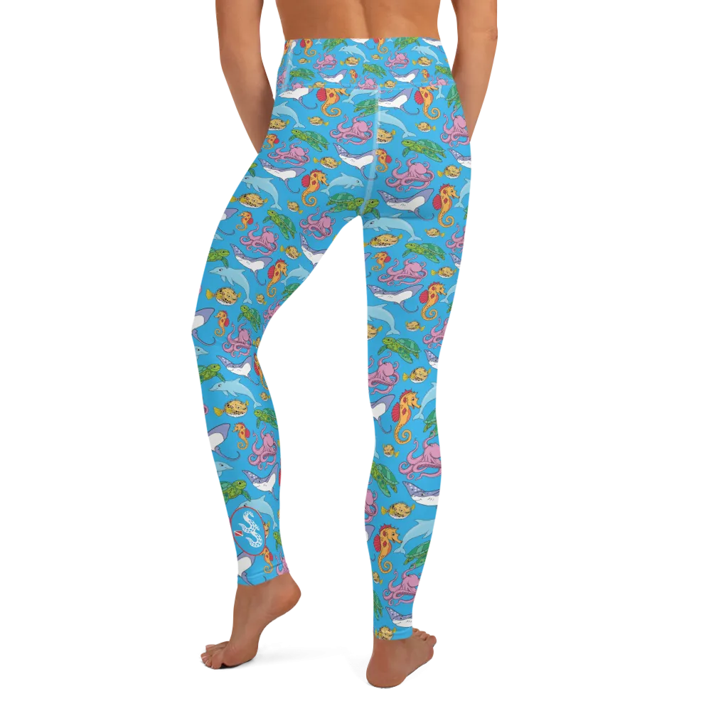 Happiest Ocean High Waist Leggings