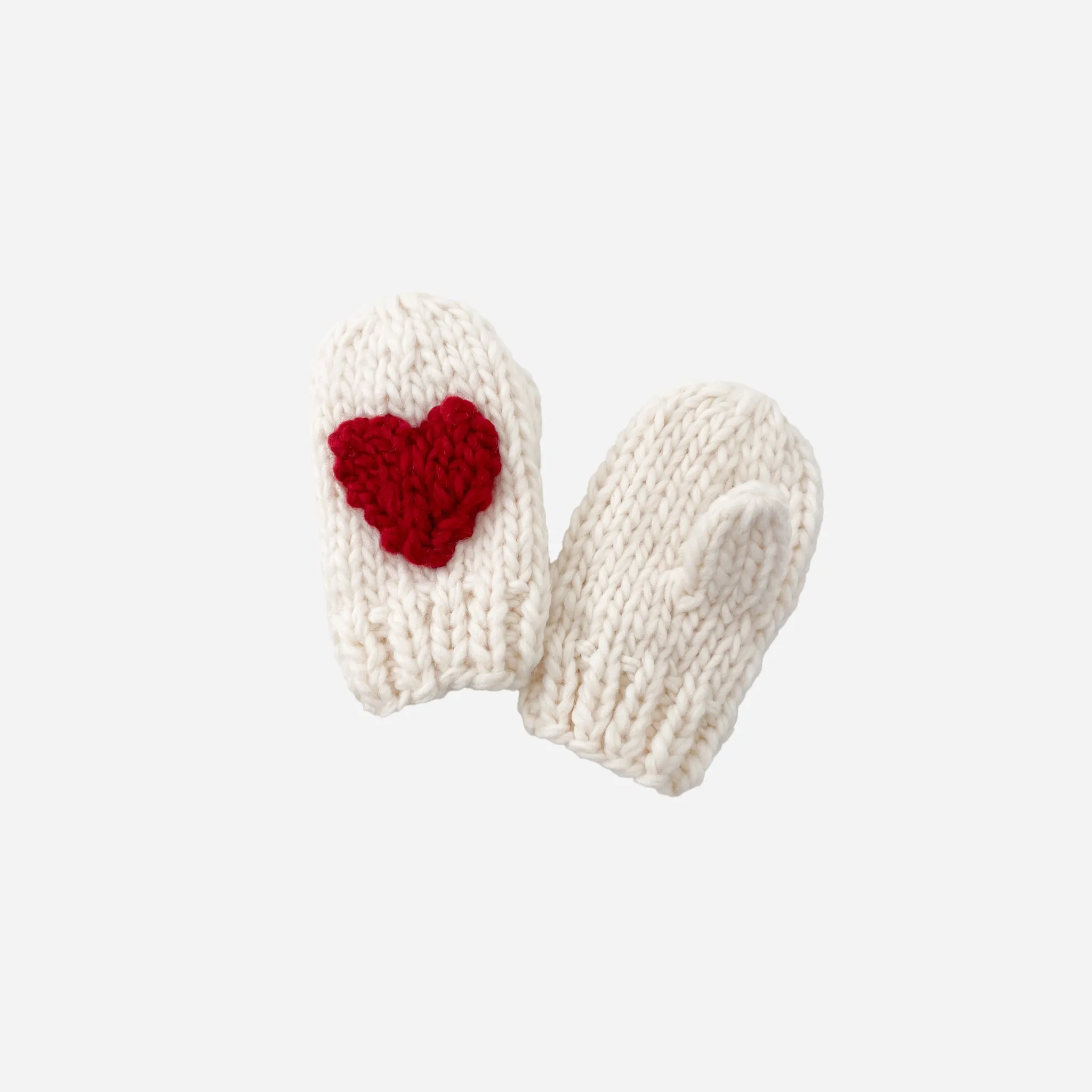 Heart Mittens, Red