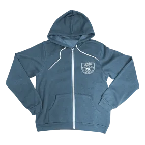 Heather Deep Teal "State of Mind" Zip Up Hoodie