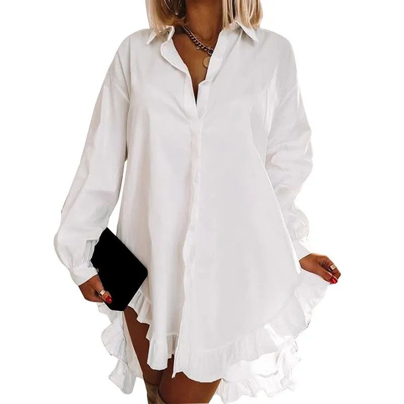 Heavenly Hues Irregular Lace White Shirt