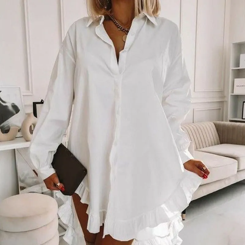 Heavenly Hues Irregular Lace White Shirt