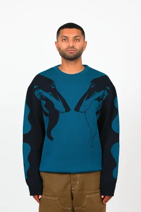 Hermann Studios 'Hound Knit' Merino Sweater In Teal