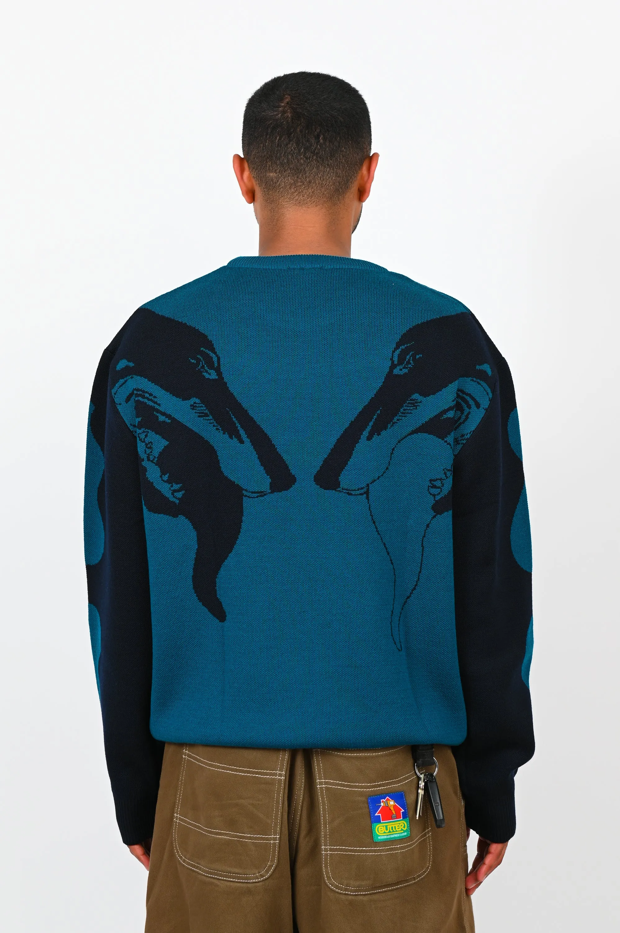 Hermann Studios 'Hound Knit' Merino Sweater In Teal