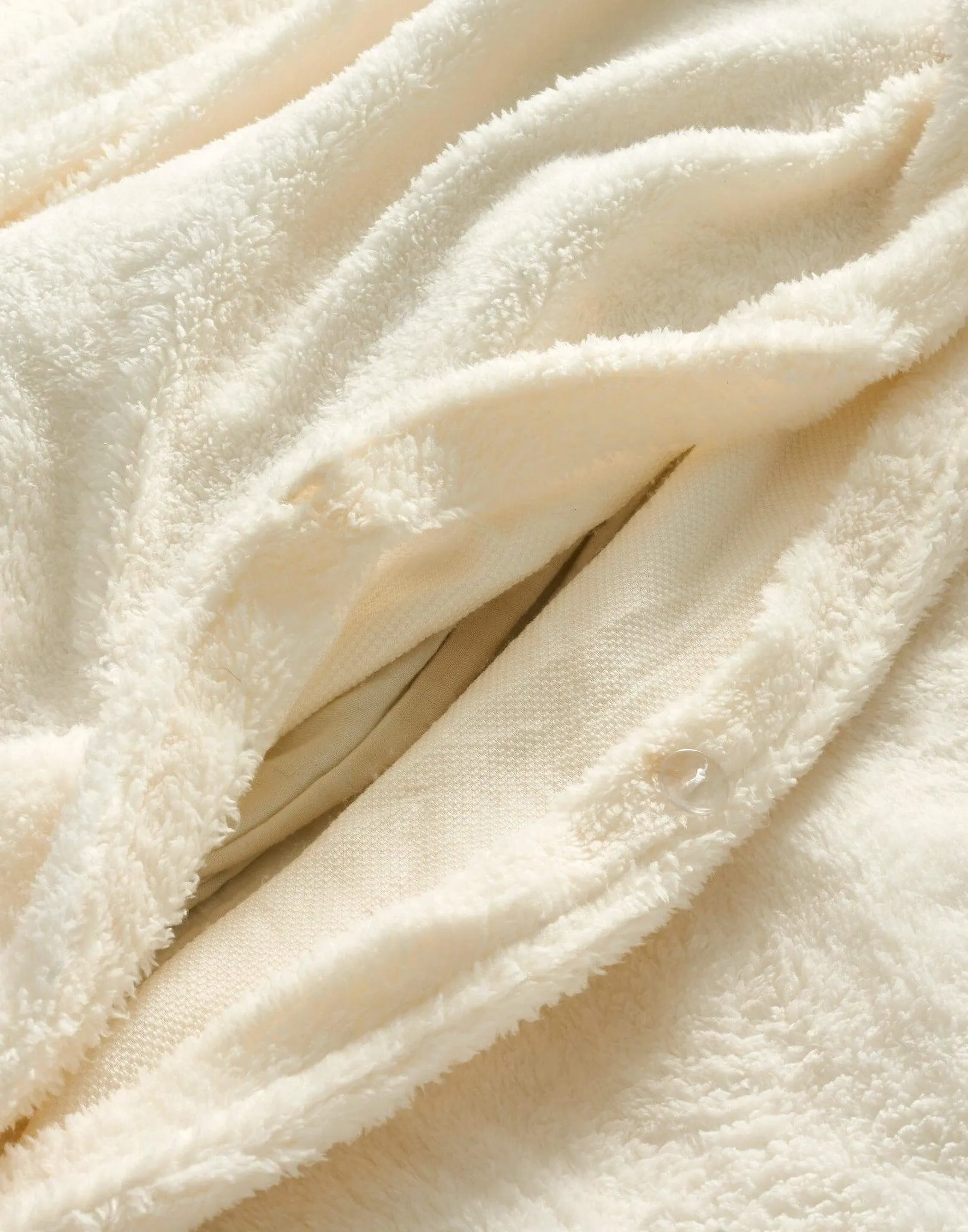 Hibernate Cosy Collection Super Soft Teddy Fleece Duvet & Two Pillow Covers Set - Ivory Cream