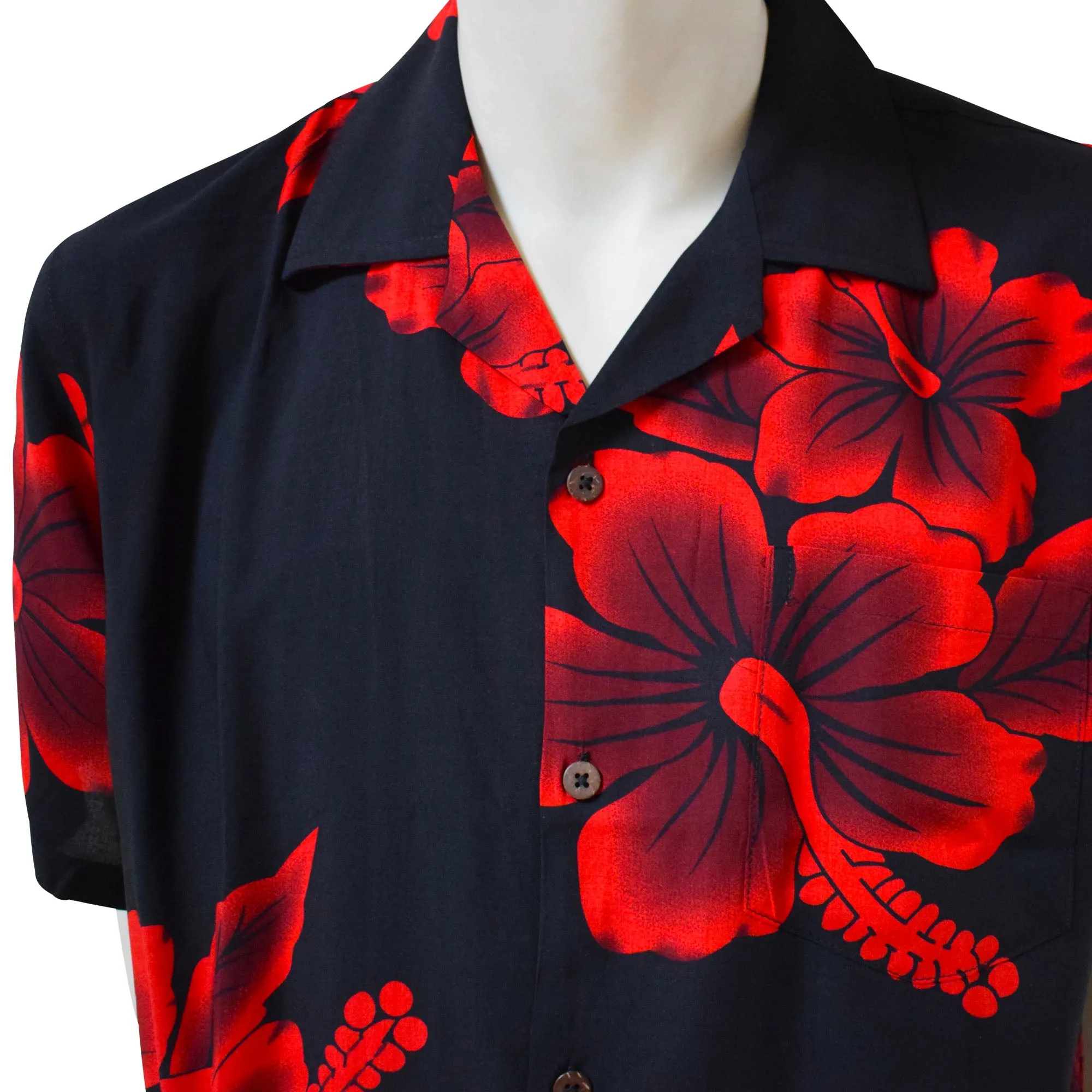 Hibiscus Flower Men's Hawaiian Aloha Shirt (Rayon)