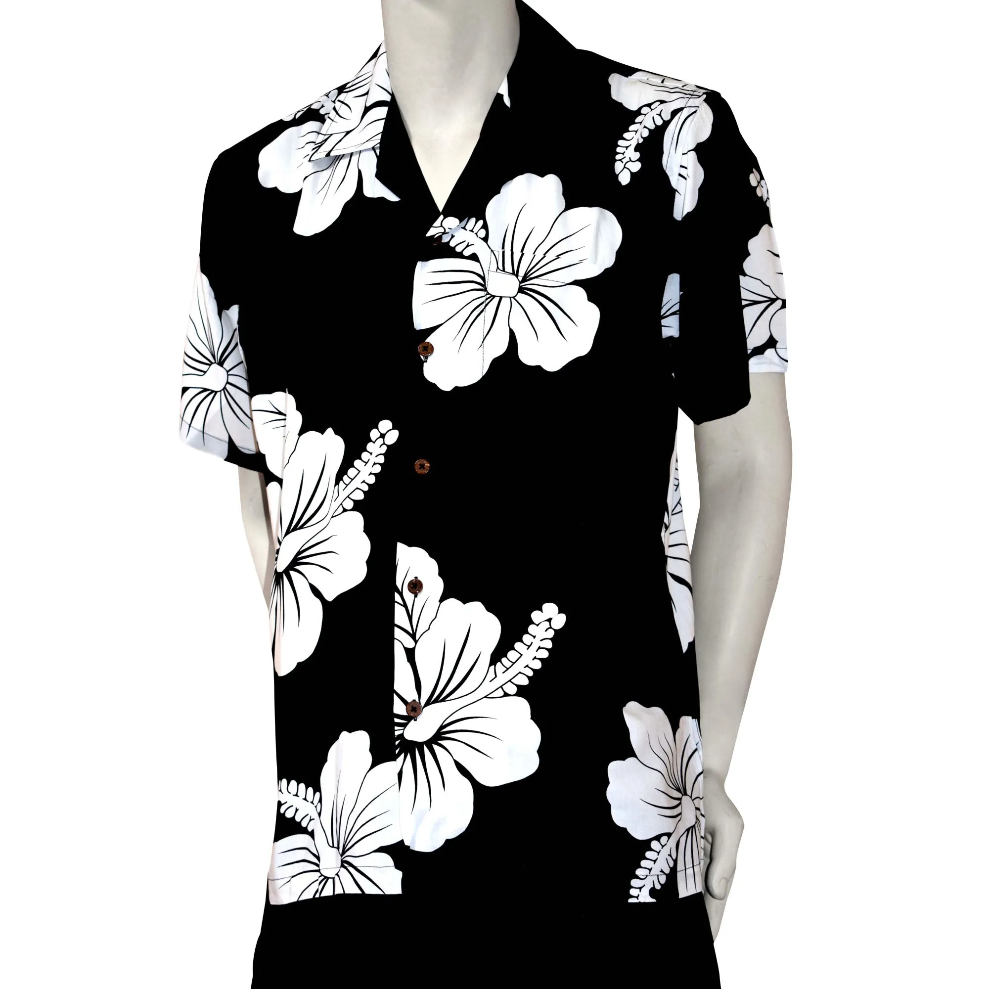 Hibiscus Flower Men's Hawaiian Aloha Shirt (Rayon)