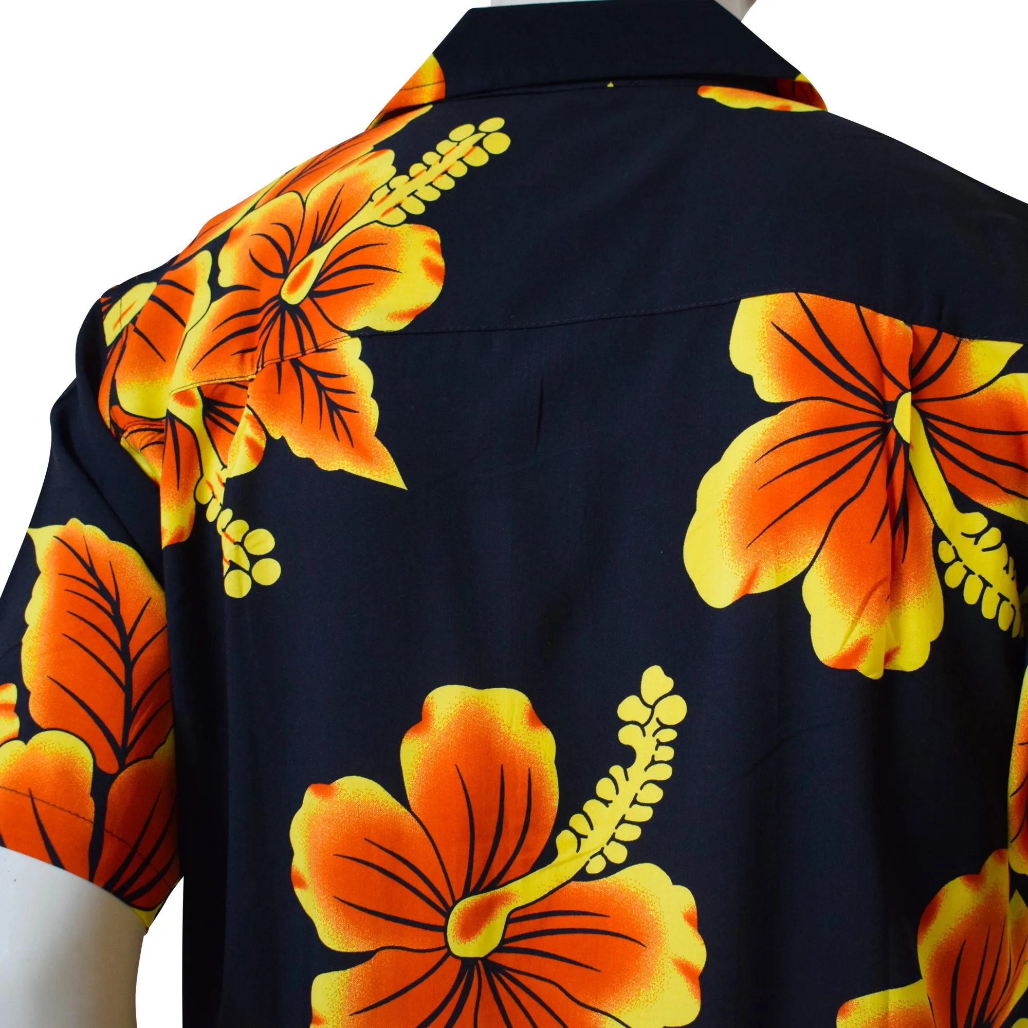 Hibiscus Flower Men's Hawaiian Aloha Shirt (Rayon)