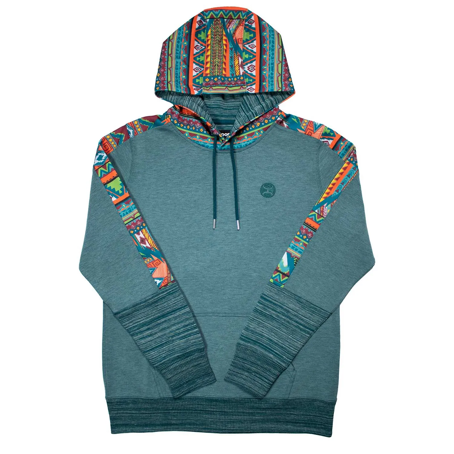 Hooey Canyon Ladies Hoodie, Teal w/Geometric Pattern