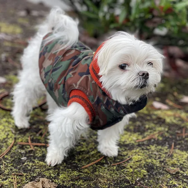 Insulated Reversible Puffer Jacket - Green Camo/Black