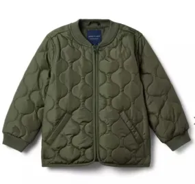 Janie and Jack, OLIVE QUILTED BOMBER JACKET