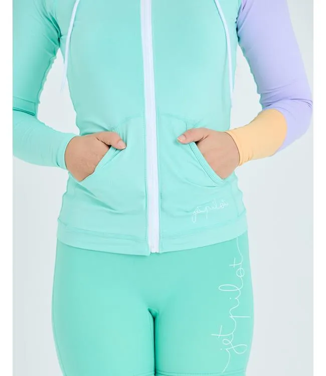 Jetpilot Pacer Womens Hooded Rashie (2025) - Teal