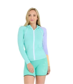 Jetpilot Pacer Womens Hooded Rashie (2025) - Teal