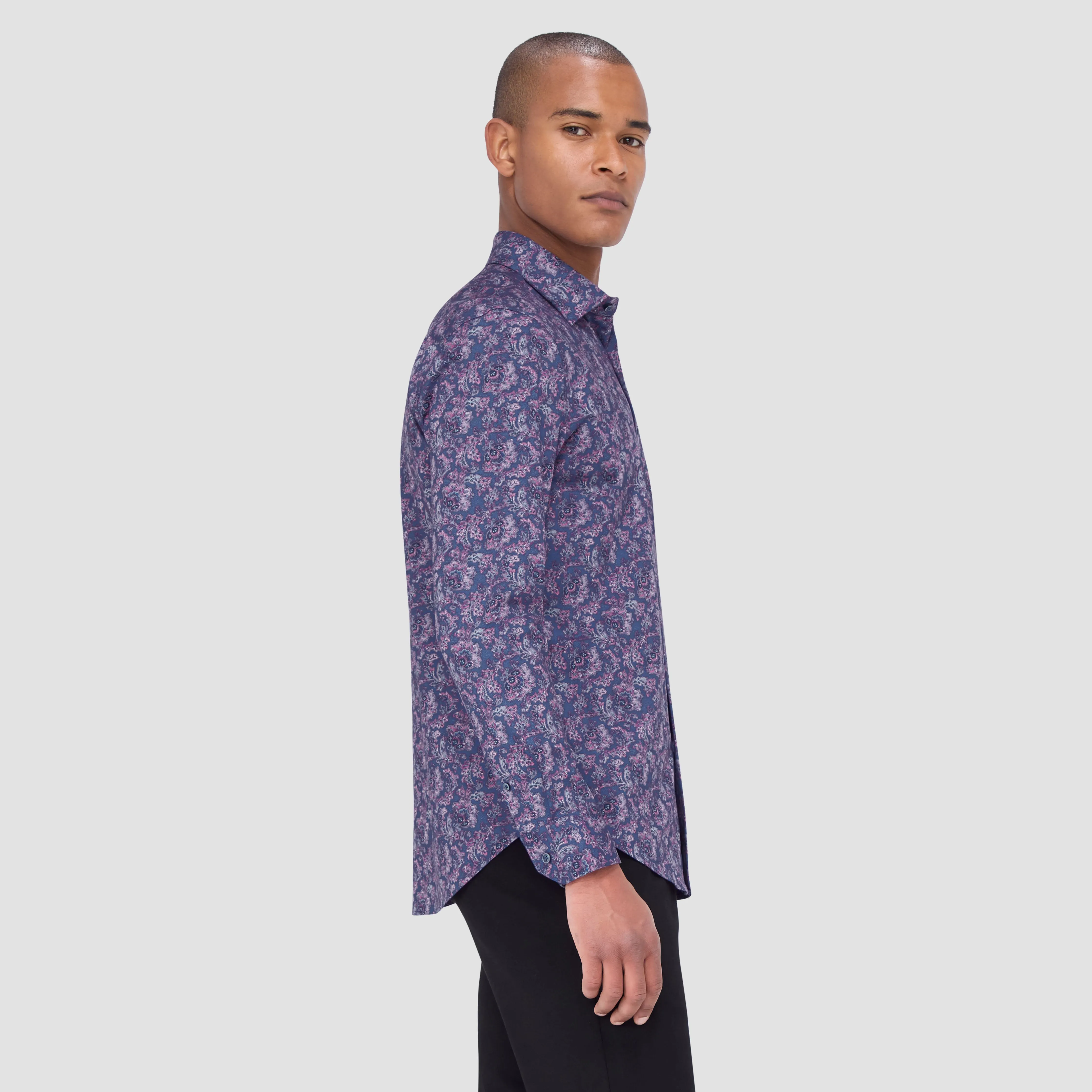 Jimmy Double Sided Floral/Herringbone OoohCotton Shirt