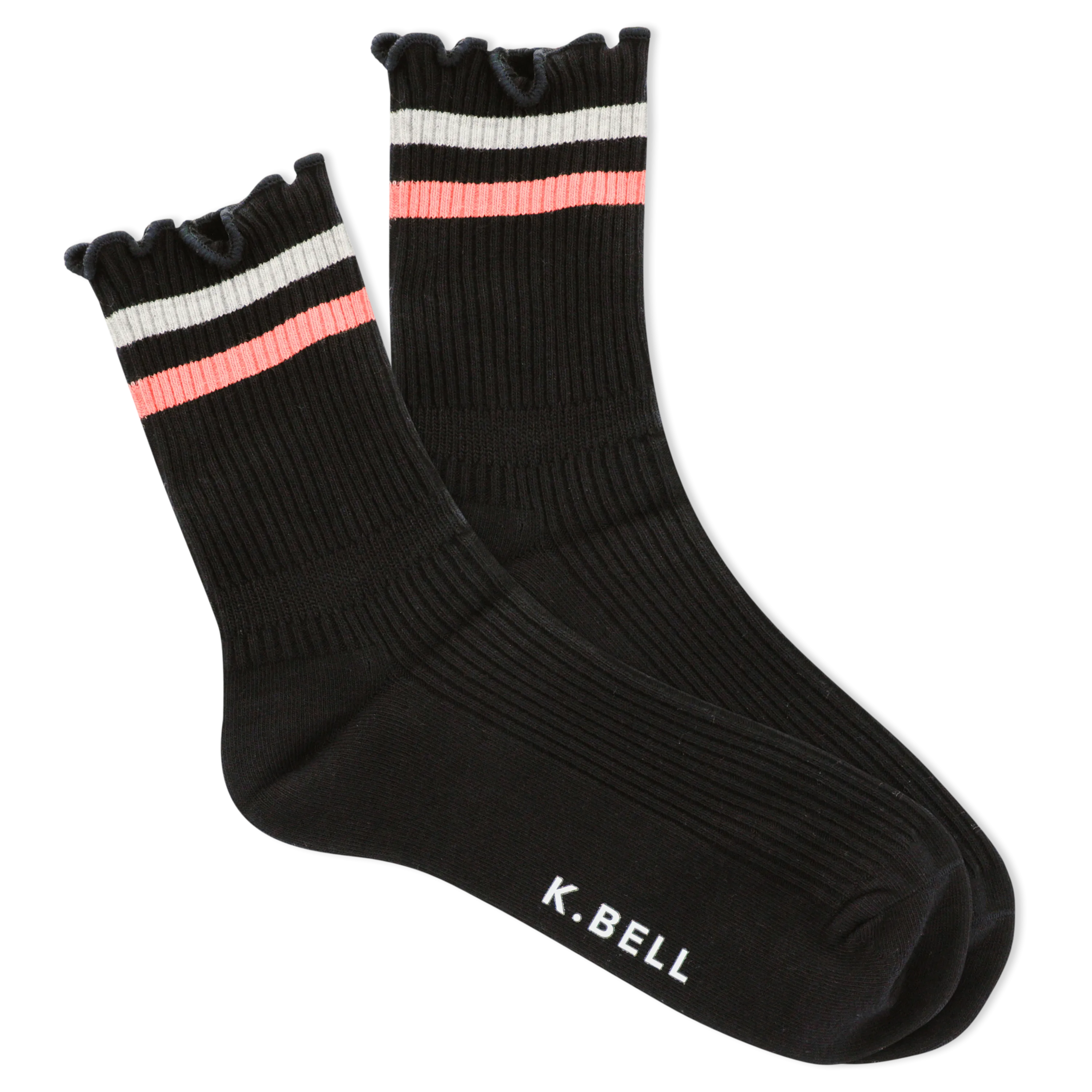 K.Bell Women's Retro Varsity Lettuce Crew Socks