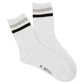 K.Bell Women's Retro Varsity Lettuce Crew Socks