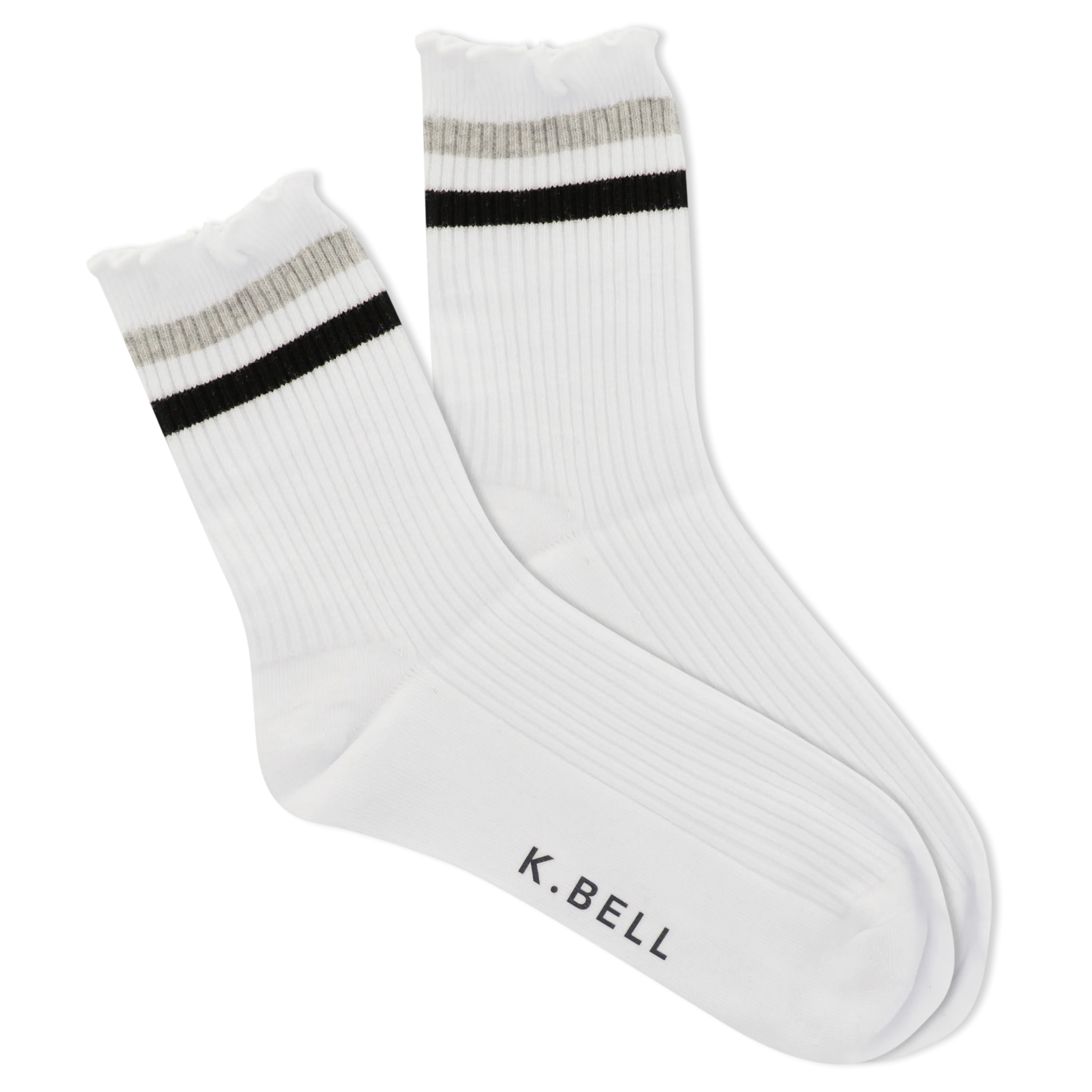 K.Bell Women's Retro Varsity Lettuce Crew Socks