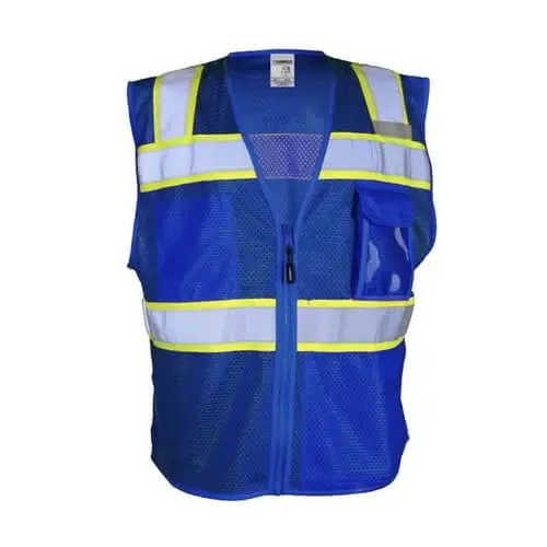 KISHIGO - ENHANCED VISIBILITY
3 POCKET MESH VEST, ROYAL BLUE