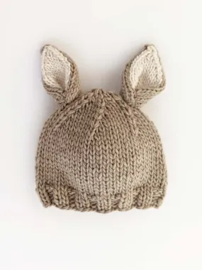 Knit Bunny Hat, Pebble