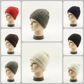 Knit Cuffed Beanie Solid Hats H50060