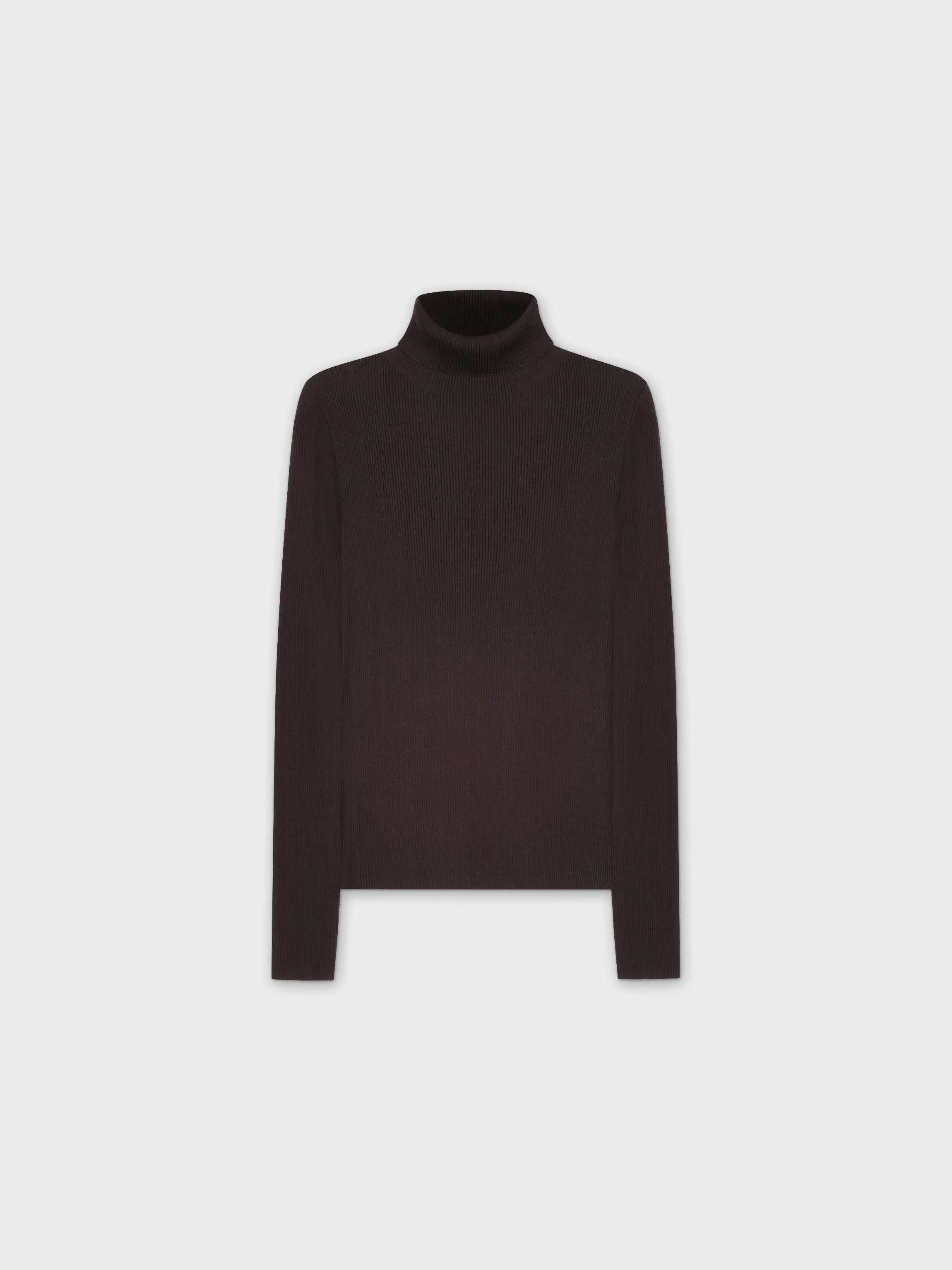 Knit Ribbed Turtleneck-Black