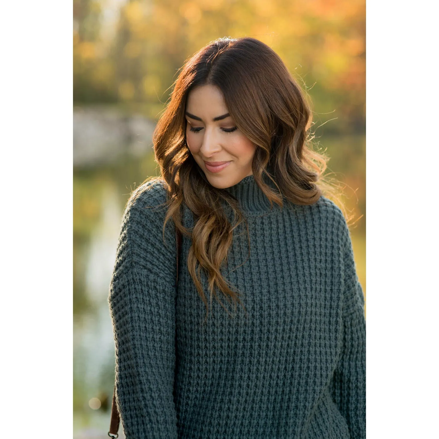 Knit Trimmed Turtleneck