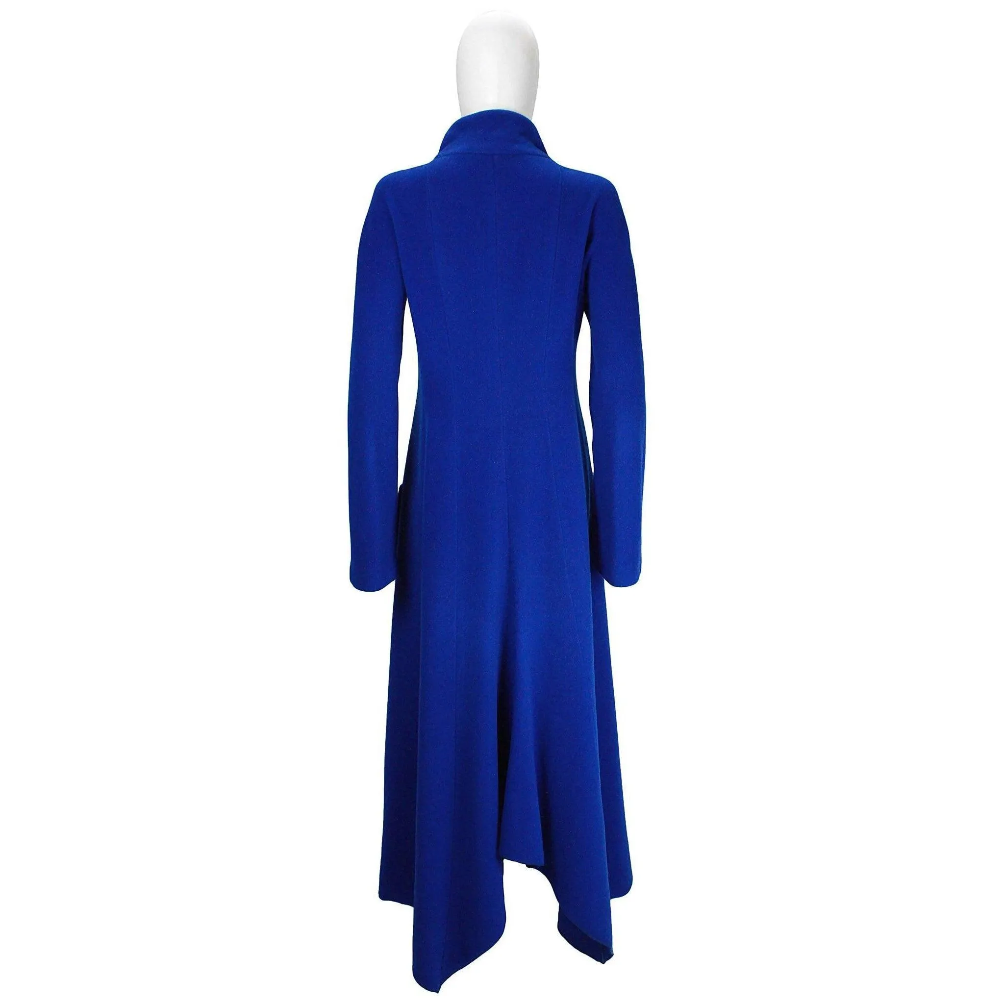 KRIZIA 1980's Royal Blue Two-Way Zipper Wool Coat | EU 40