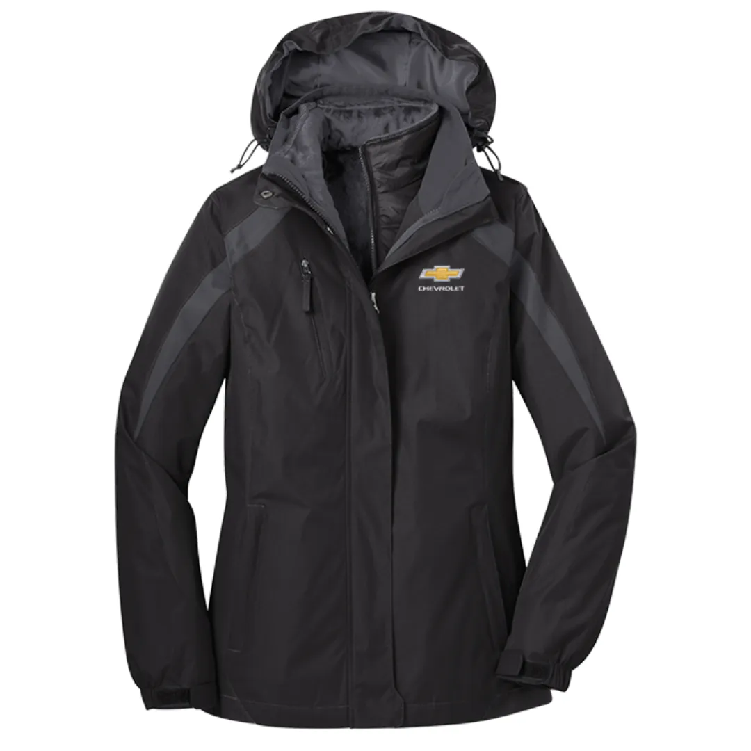 Ladies Chevrolet Gold Bowtie Colorblock 3 in 1 Jacket