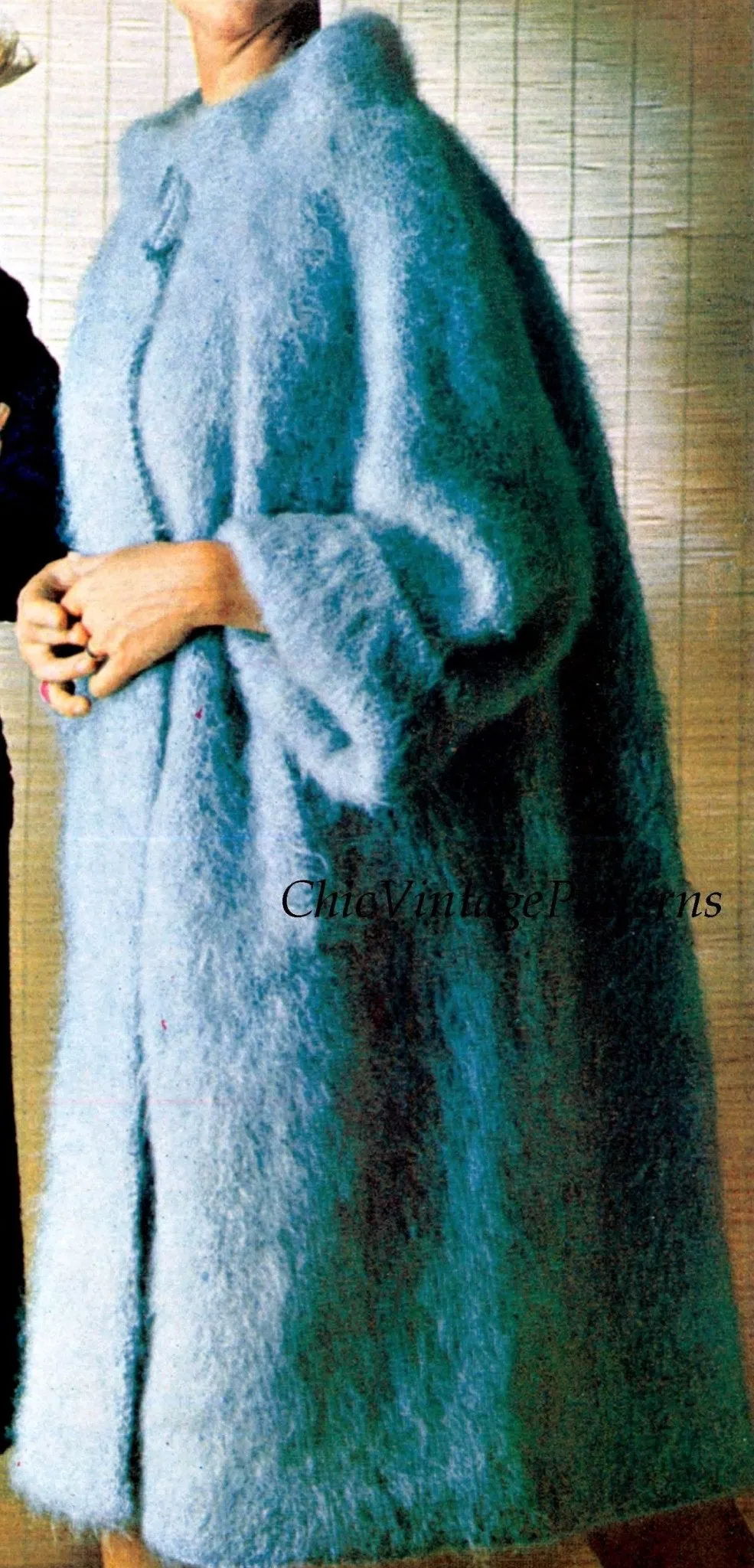 Ladies Knitted Mohair Coat Pattern, Stylish Warm and Cosy, Instant Download