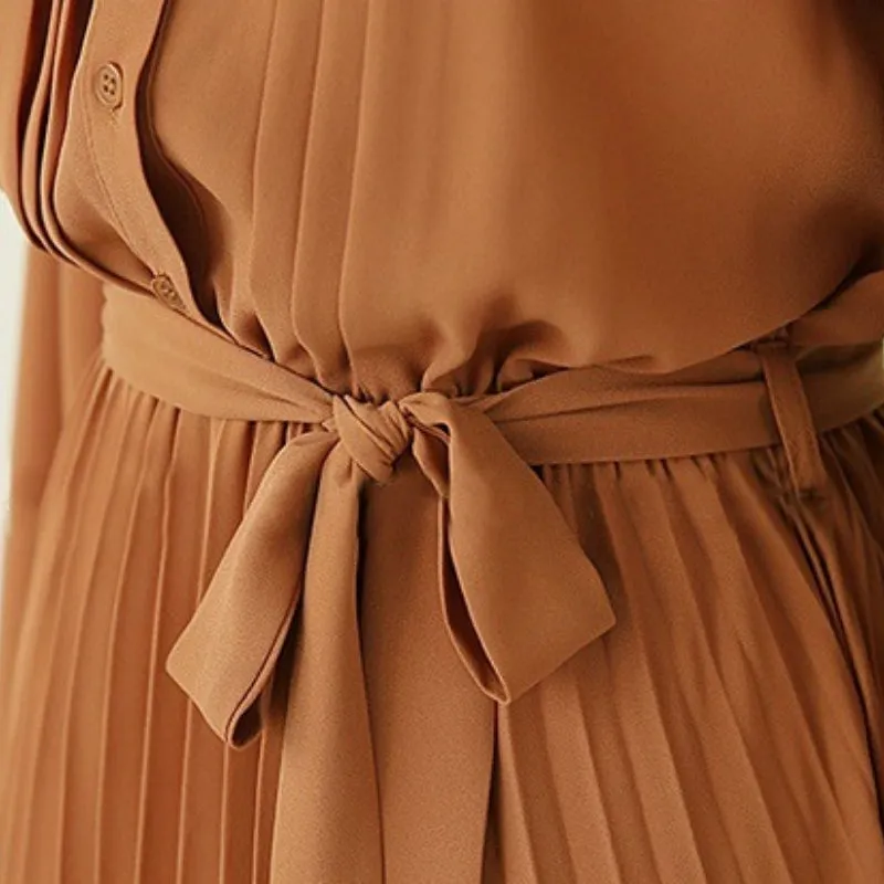 Light and Elegant Spring Season Pleated Maxi Dresses