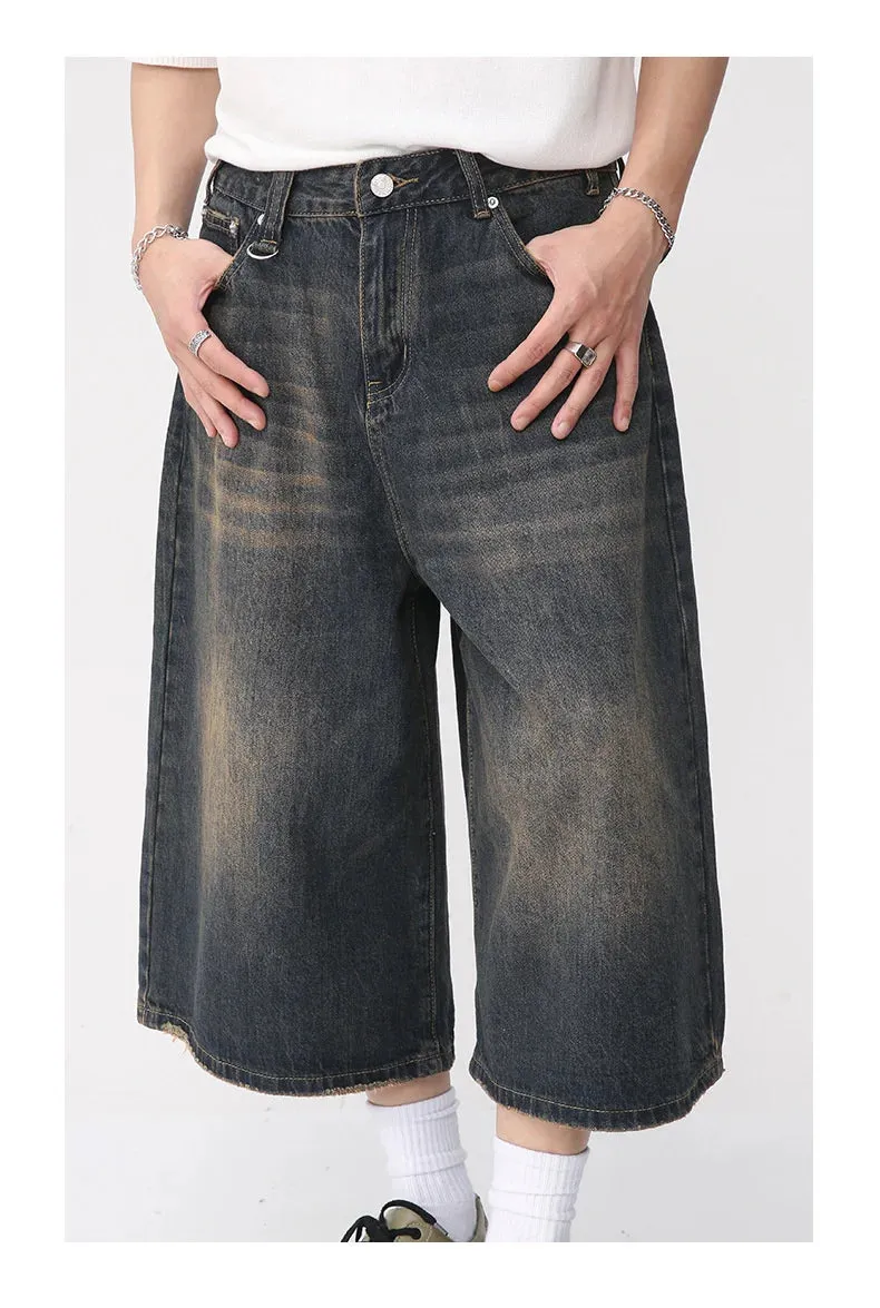 Long Length Baggy Vintage Wash Jorts