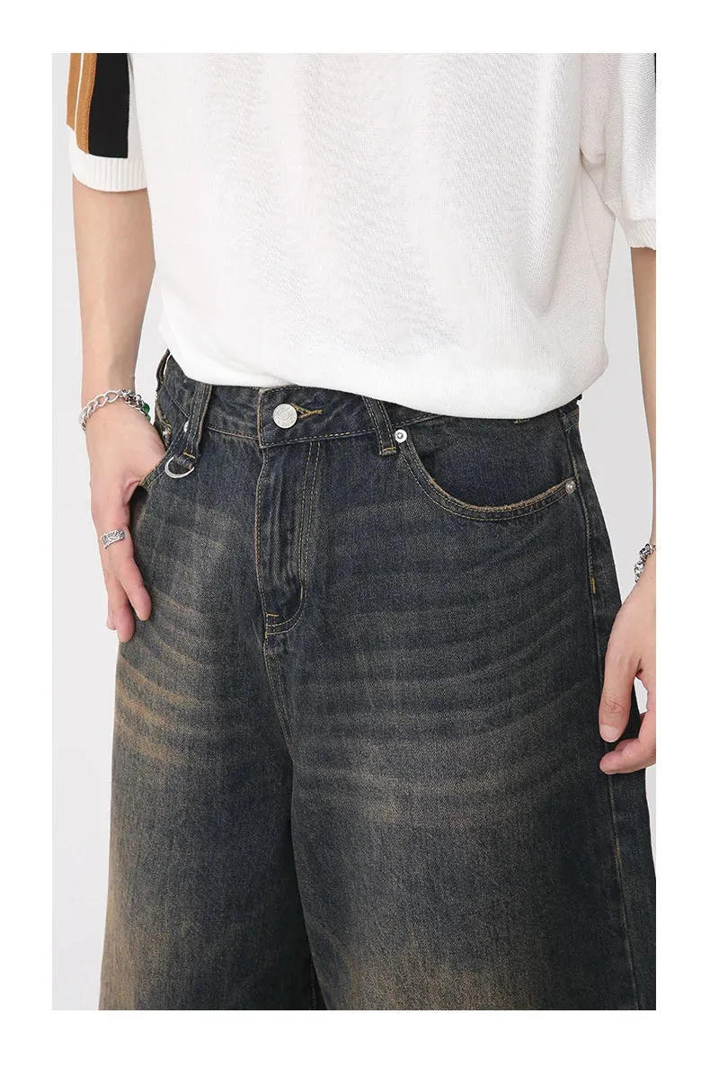 Long Length Baggy Vintage Wash Jorts