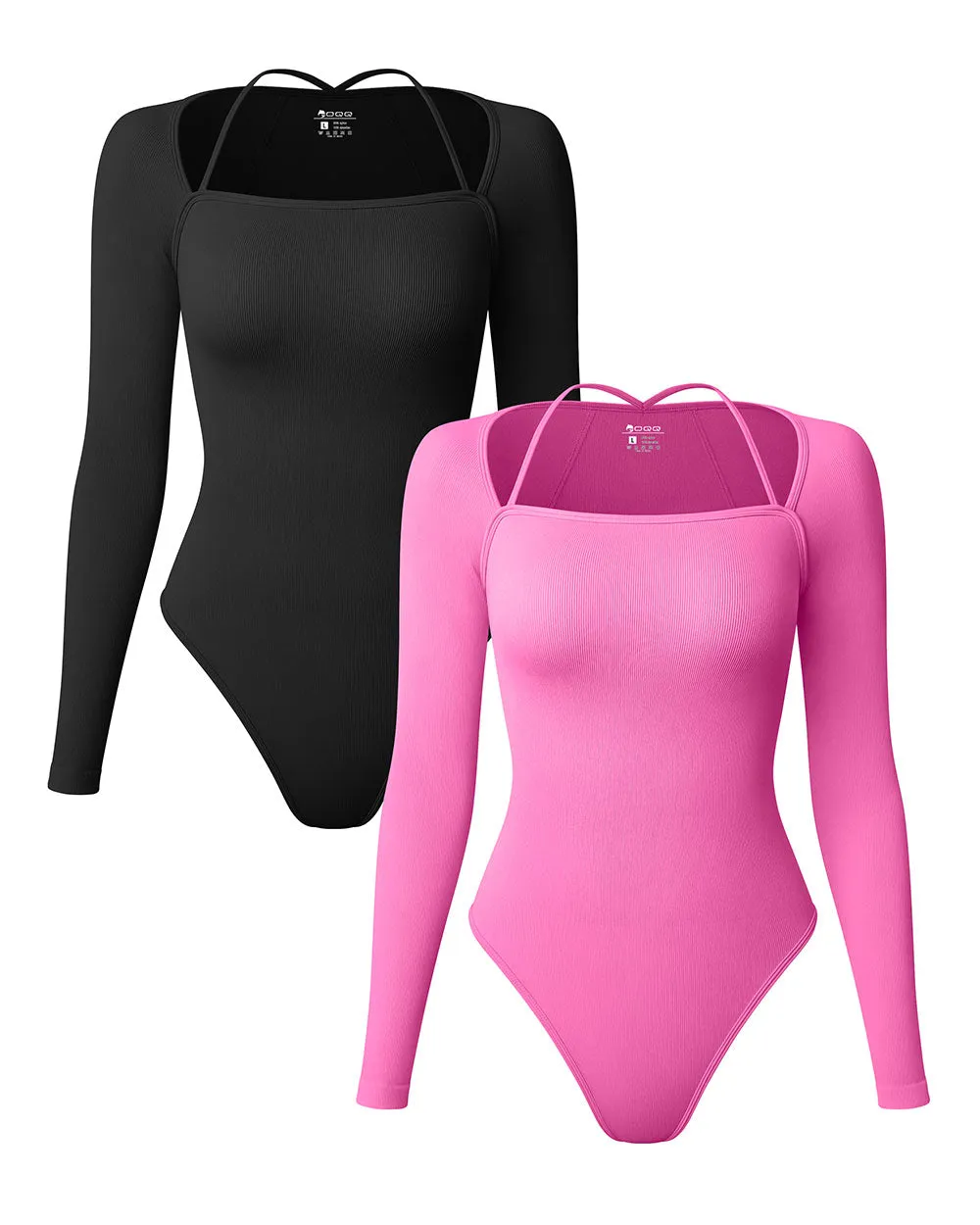 Long Sleeve Square Neck Bodysuits