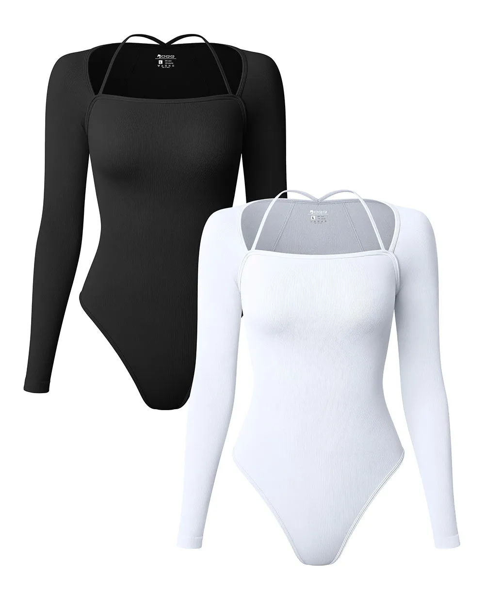 Long Sleeve Square Neck Bodysuits