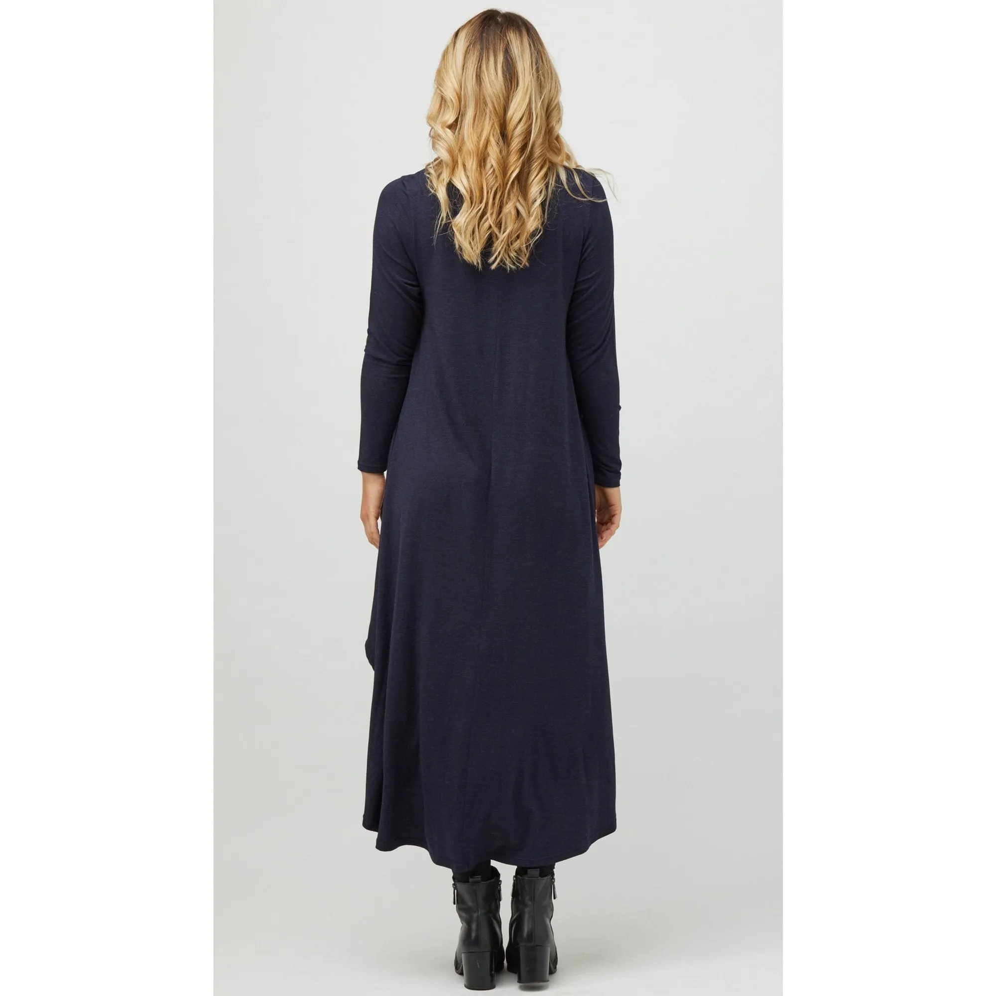 Long Sleeve Tri Dress in Midnight Marle