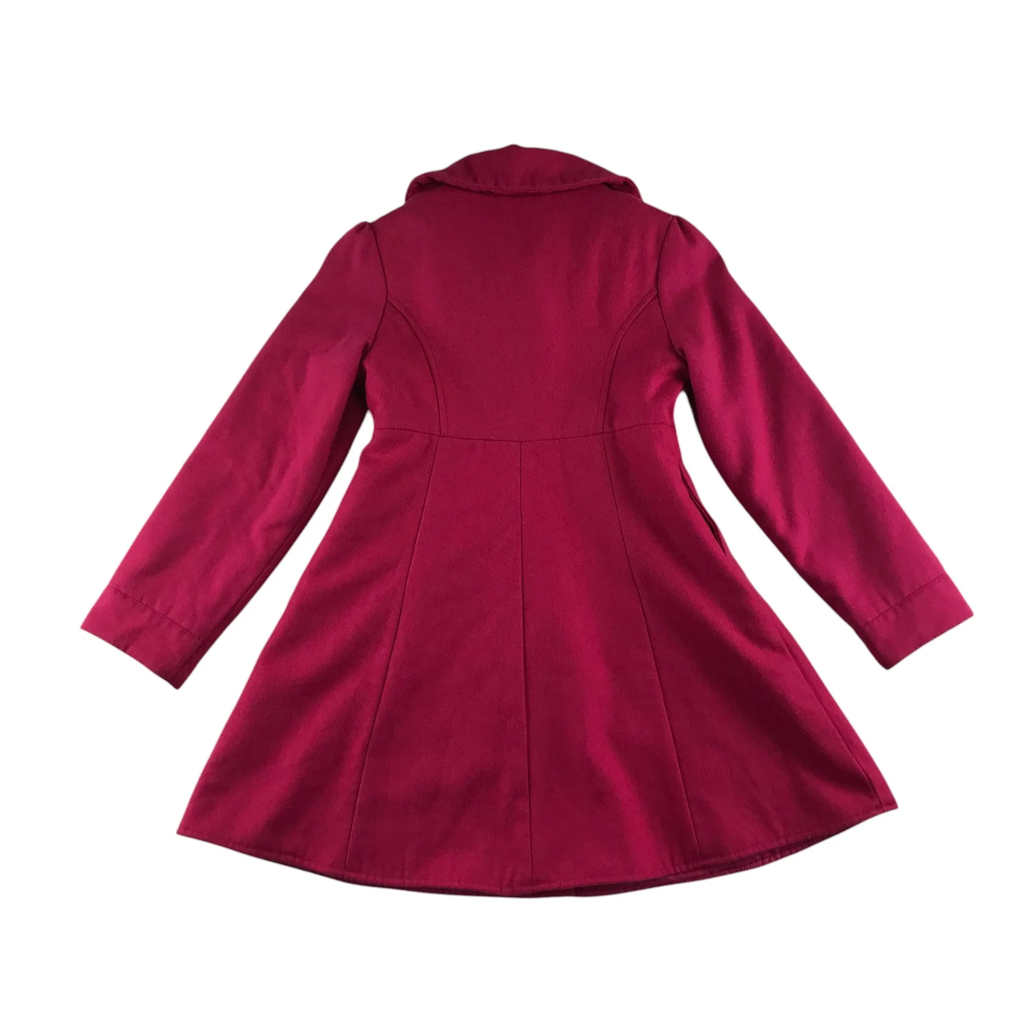 M&S coat 9-10 years fuchsia pink A-line smart wool blend